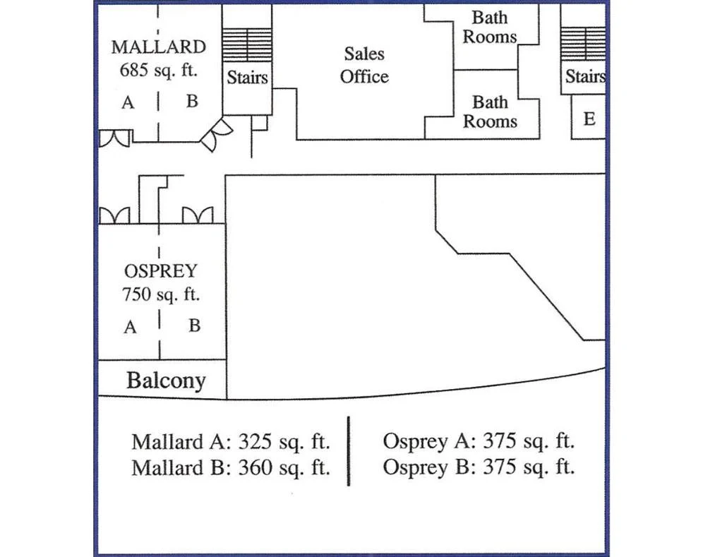 Blue print layout of 2nd floor Sands Hotel If you're unable to read this pdf, please call the hotel at 302-227-2511
